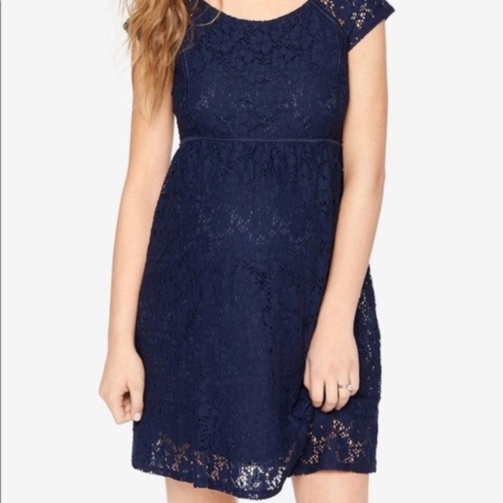 Motherhood Maternity • Navy Blue Lace Dress